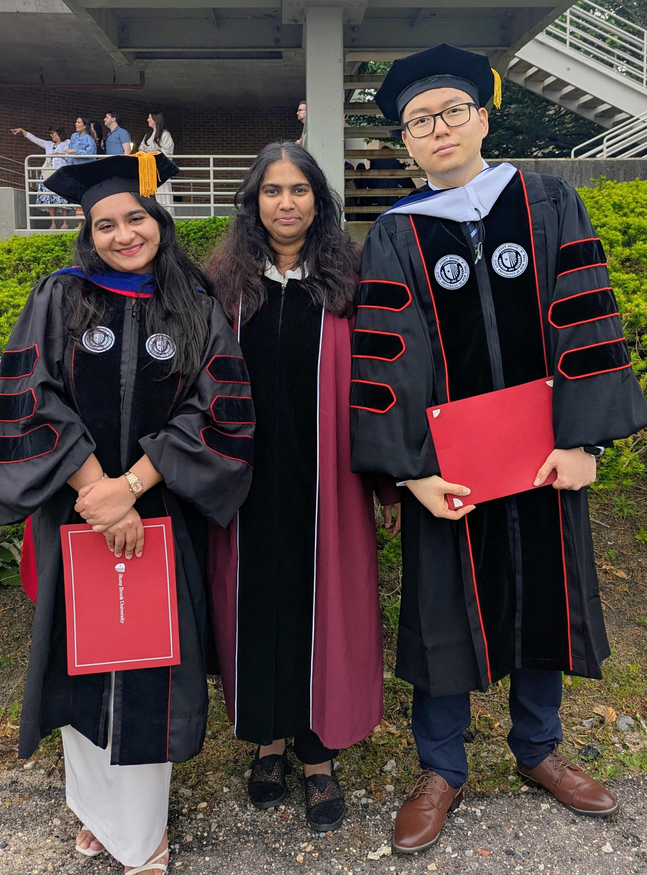 Prerna, Aruna, Zhengyu in regalia