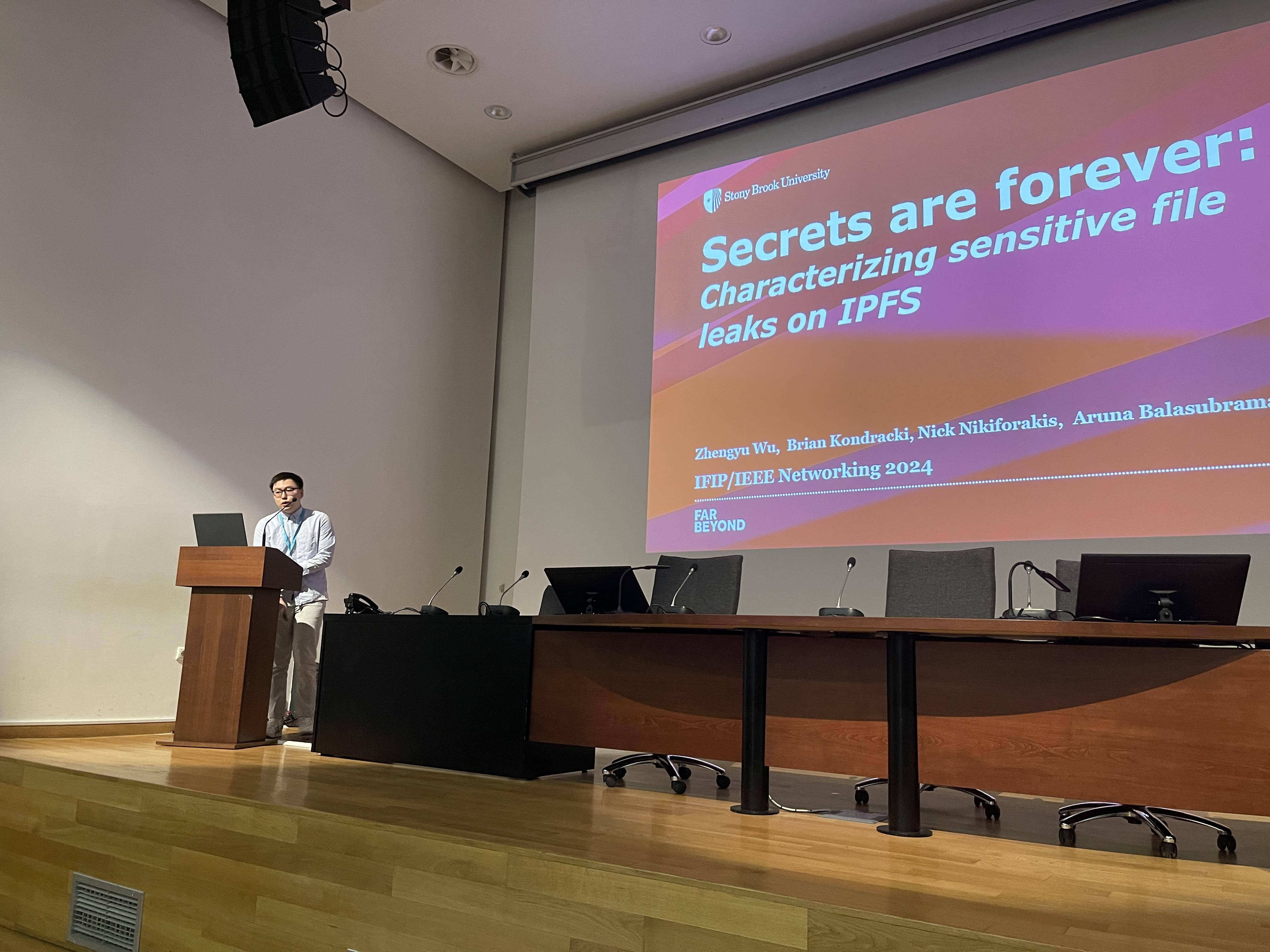 Zhengyu's presentation at IFIP 2024, Thessaloniki, Greece